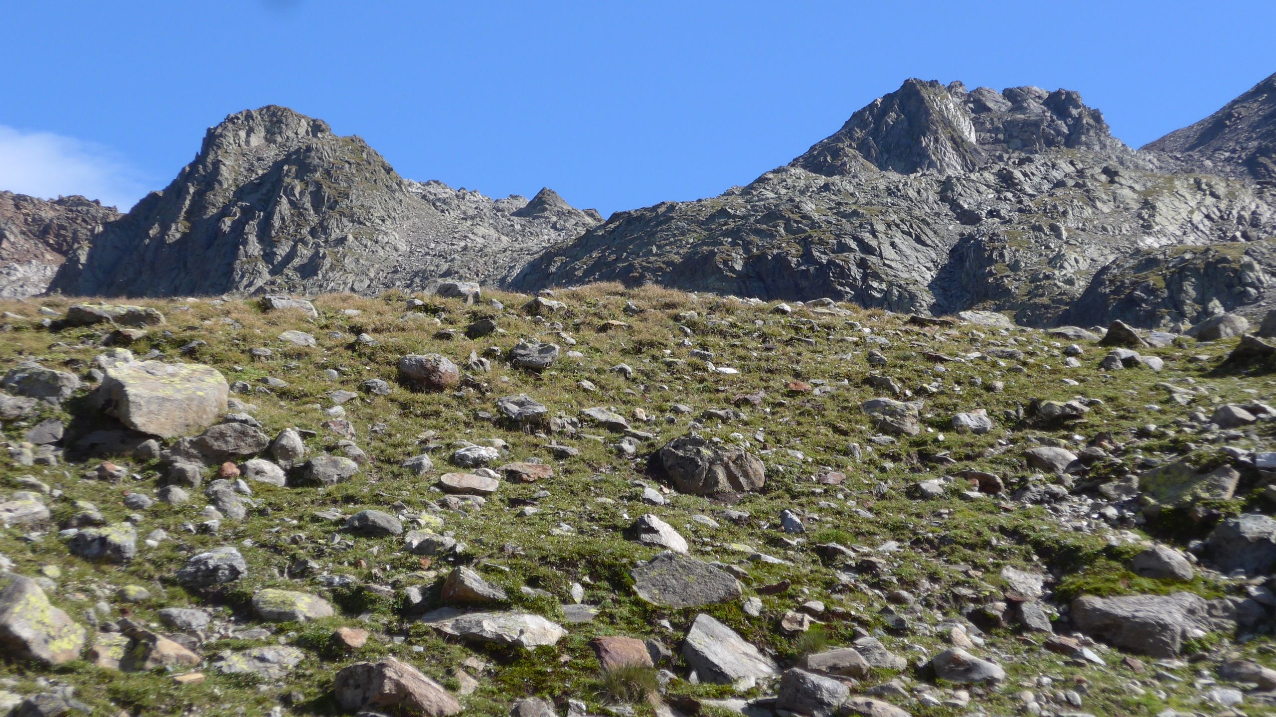 Berge links des Wegs